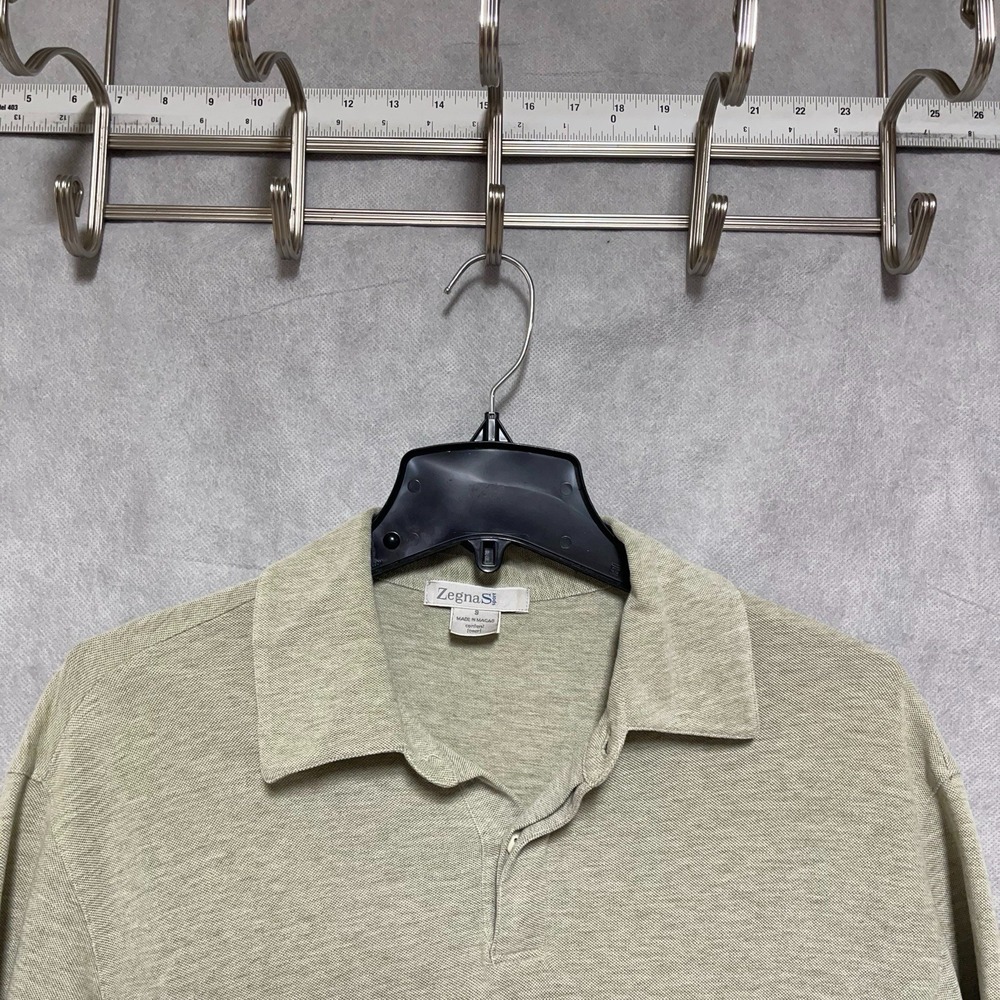 Zegna Sport Polo Shirt Men S Beige Green Golf Active Outdoor Casual Hybrid Knit